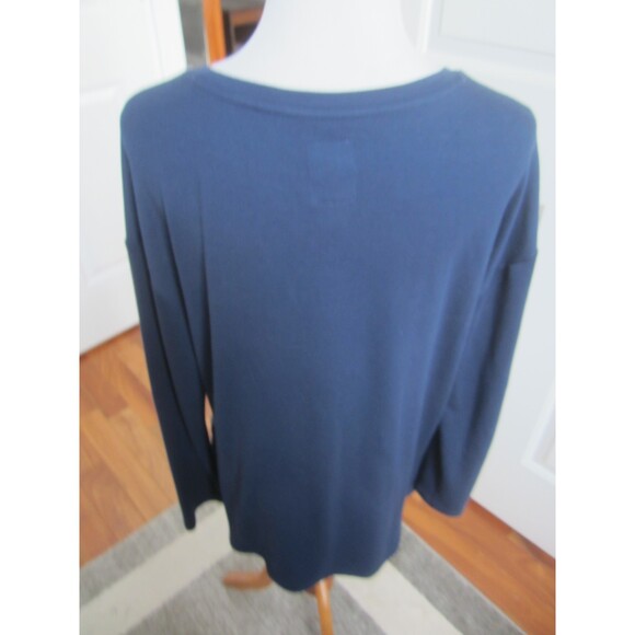Db  SUNDAY LONG SLEEVE NAVY KNIT TOP BREAST CA AWARENESS  SIZE MEDIUM - Picture 3 of 6